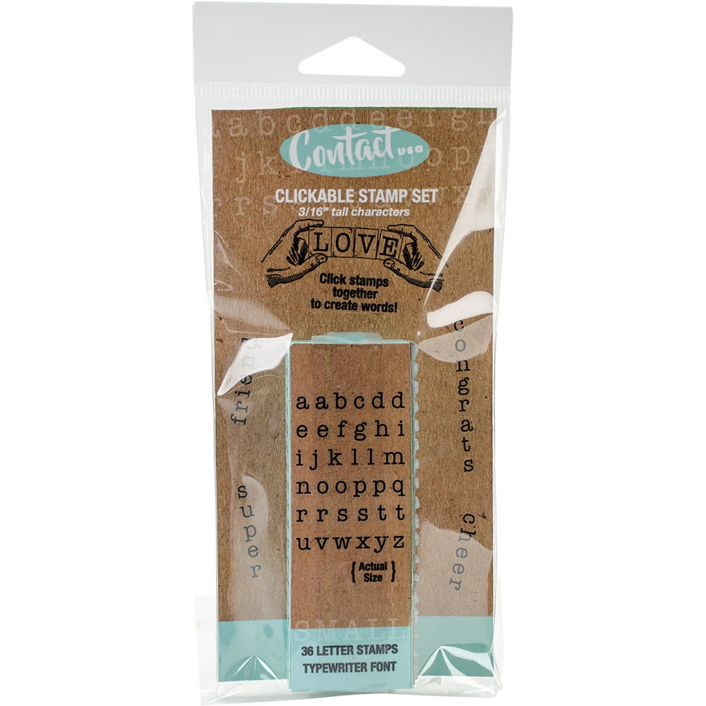 Contact USA Clickable Typewriter Font Stamps 3/16" 36/PkgLowercase
