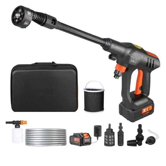 Cordless Pressure Washer 652 PSI 1.1 GPM Portable Power Cleaner, Handheld Car Wash Gun with 4.0Ah Battery, 6-in-1 Nozzle, for Auto, Patio, Floor Cleaning