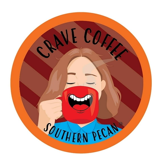 Crave Coffee Flavored Coffee Pods, Compatible with 2 K-Cup Brewers, Southern Pecan, 40 Count