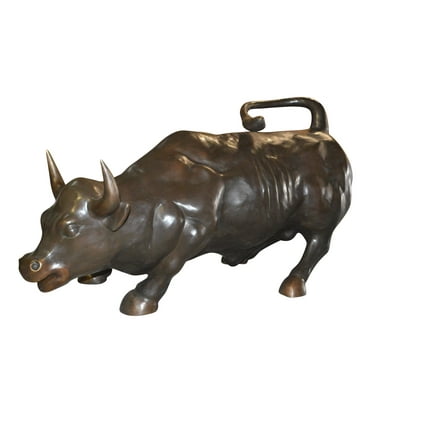 Wall Street Bull - Giant Bronze Statue  -  Size: 30"L x 82"W x 47"H.
