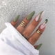 thumbnail image 1 of 24 uñas postizas ovaladas mate, diseño geométrico medio, uñas acrílicas de cubierta completa para uso diario. Nota: sin pegamento., 1 of 5