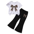 thumbnail image 3 of Karoyedx Girls Clothes Girls Summer Outfit Toddler Girls 2pcs Sets Printed T-Shirt + Flare Leg Pants White Size,6-7Years, 3 of 9