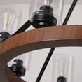 thumbnail image 2 of 25.2-Inch Modern Farmhouse Chandelier for Dining Room, Black Rustic 6-Light Fixture with Clear Glass Shades, Vintage Industrial Ceiling Light for Kitchen or Living Room, 2 of 5