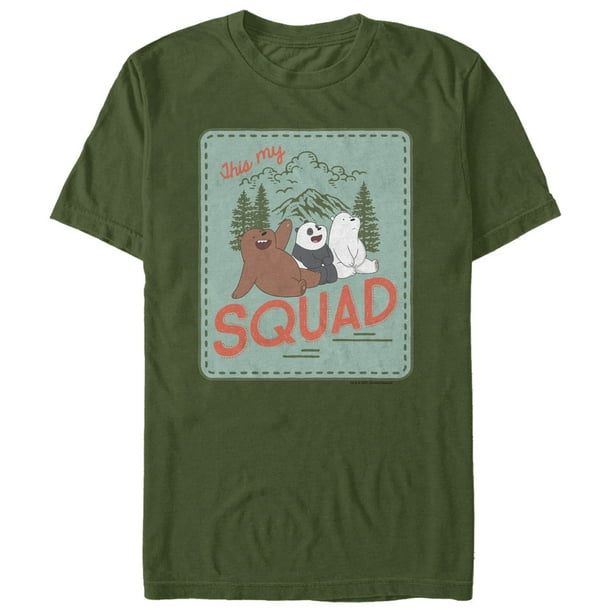 We Bare Bears - Men's We Bare Bears This My Squad Graphic Tee Military