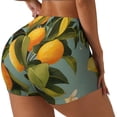 thumbnail image 1 of Balery Retro Warm Lemon Flower Pantalones cortos de entrenamiento estampados para mujer, sin costuras, ajustados, para gimnasio, yoga, correr, deportes, ejercicio activo, fitness.-Small, 1 of 8