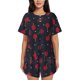 thumbnail image 1 of Fotbe Ping Pong Conjunto de Pijama Estampado para Mujer, 2 Piezas, Ropa de Dormir con Camiseta de Manga Corta y Shorts Suaves-Large, 1 of 6