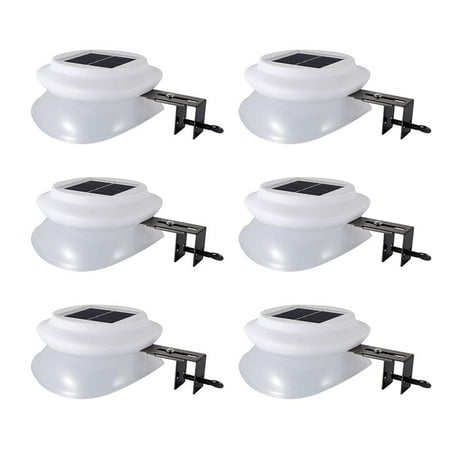 Gutter Light - iSunMoon 6 Pack Upgraded Version Gutter Solar Lights Outdoor 9 LED Gutter Lights Solar Powered for Fence Roof Gutter Garden Yard Wall Lamp