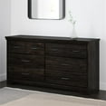 thumbnail image 5 of 4 Piece Double Dresser Tall Chest and 2 Nightstand Bedroom Set in Rubbed Black, 5 of 8