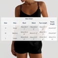 thumbnail image 3 of Womens Pajama Set Suspenders Bow Tank Top Shorts Solid Color Lightweight Pajamas Black, 3 of 5