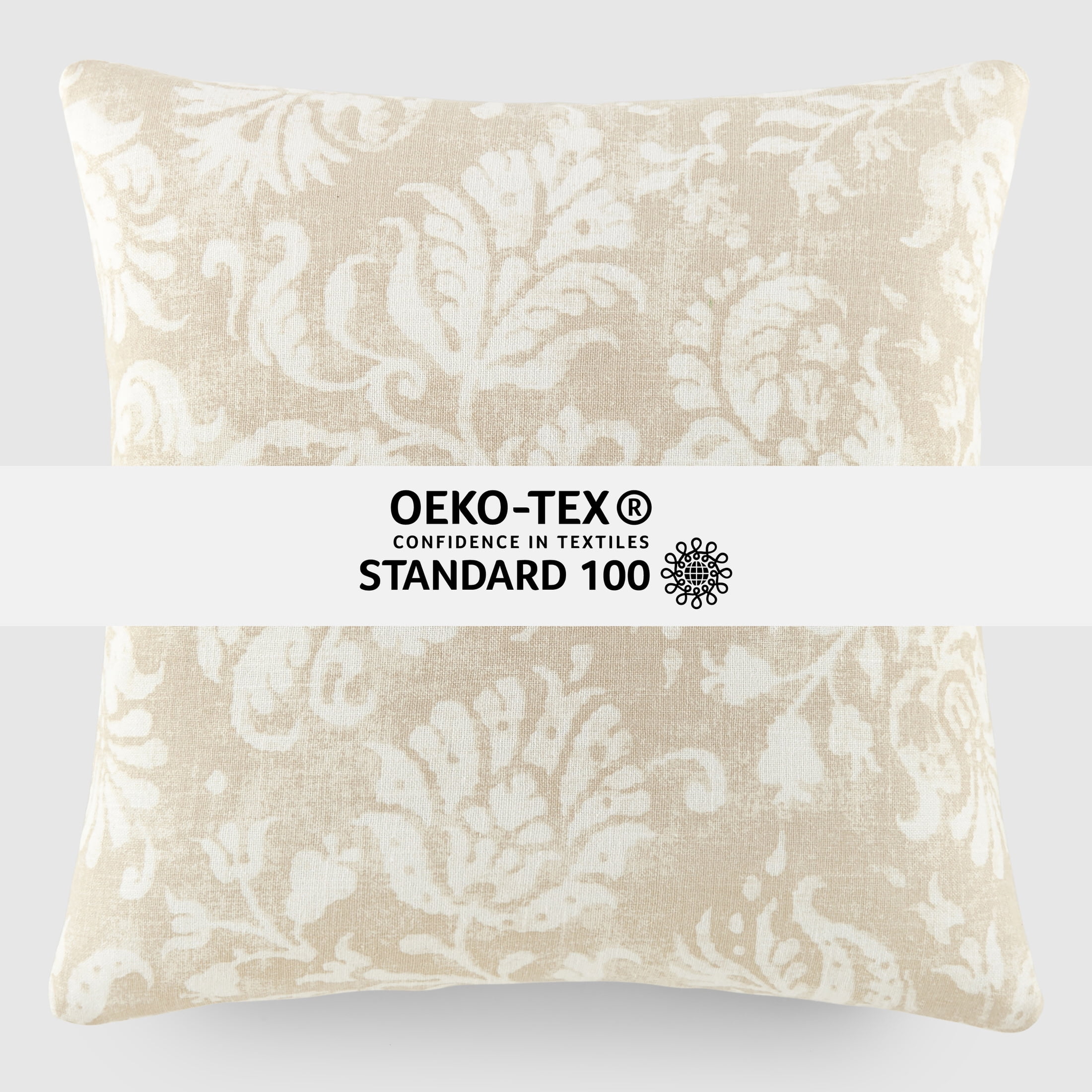 Noble Linens Elegant Cotton Decor Throw Pillow in Distressed Floral Pattern