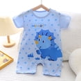 thumbnail image 2 of Newborn Baby Girl Clothes Cotton Bubble Romper for 0-6 Months Baby Baby Suits Cotton Infant And Toddler Crawling Clothes Newborn Baby Clothes 6-9 Months Bodysuit Baby Romper Sky Blue, 2 of 5