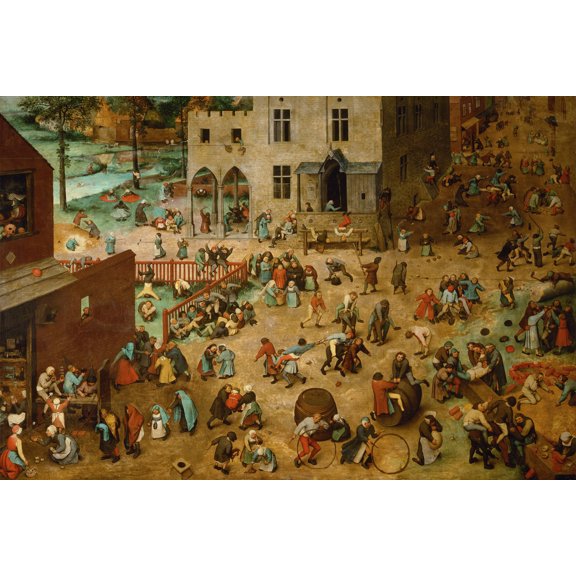 24x36 gallery poster, Children's Games (1560) by Pieter Bruegel the Elder