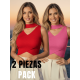 thumbnail image 5 of Set 2 Blusas Mujer Casual Unitalla Elegante con Diseño Cruzado y Cuello Moderno, 5 of 9
