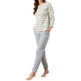 thumbnail image 2 of INSPIRE CHIC Womens Lounge Set Cotton Striped Dot Strawberry Print Long Sleeve Round Neck Cute Pattern Pants Set Sleepwear XS Stripe, 2 of 6