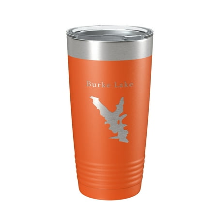 

Burke Lake Map Tumbler Travel Mug Insulated Laser Engraved Coffee Cup Virginia 20 oz Orange