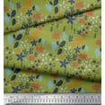 thumbnail image 2 of Soimoi Green Heavy Canvas Fabric Artistic Leaf & Floral Print Fabric by the Yard 58 Inch Wide, 2 of 3