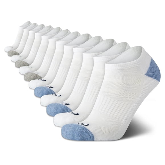 Paquete de 12 calcetines deportivos para hombre IZOD blancos, tobilleros y sin mostrar