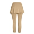 thumbnail image 5 of KHONTS Women's Yoga Skirted Capri Leggings Golf Tennis Pants with Skirt for Running Workout Active Khaki XXL, 5 of 7