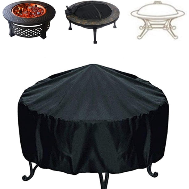 Cubierta redonda negra para fogones, poliéster, a prueba de polvo e impermeable, para protección de estufas y braseros (40x17,71 pulgadas)