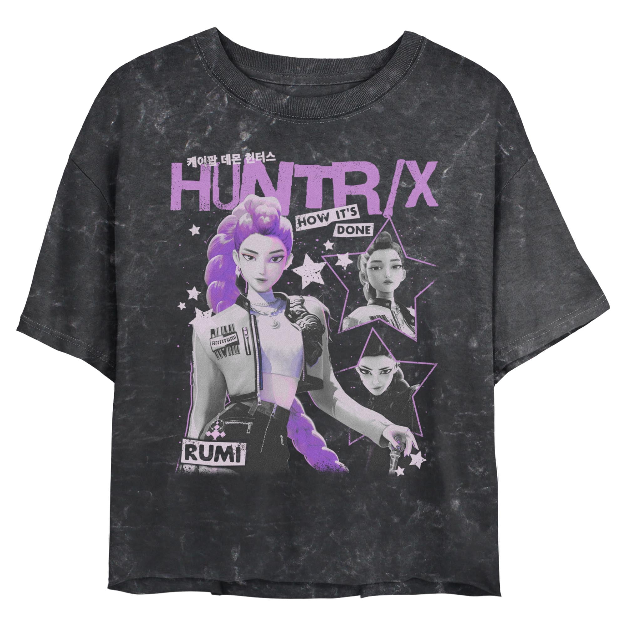Juniors KPop Demon Hunters Jinu and Rumi Purple Heart Strings T
