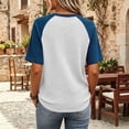 thumbnail image 4 of Dresfit Shirts for Women Waffle Knit Crewneck Tops Summer 2026 Denim Short Sleeve Outdoor Shirt Ralgan Breathable Loose Fit Baseball T Shirt 3XL, 4 of 7