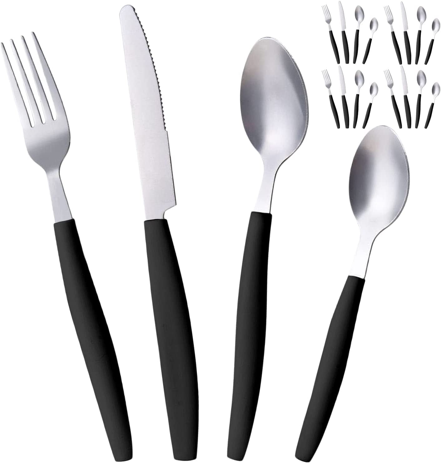 Alpine Cuisine Stainless Steel Cutlery Set 5 Piece with Green POM Hand