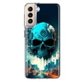 thumbnail image 1 of MUNDAZE Samsung Galaxy S21 FE Blue Apocalypse Cyberpunk Skull Feather Double Layer Phone Case Cover, 1 of 5