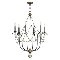 6 Light Chandelier-36.5 inches Tall and 27 inches Wide-Golden Noir Finish Bailey Street Home 93-Bel-4964641