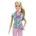 thumbnail image 5 of Barbie Nurse Fashion Doll Dressed in Medical Scrubs, White Shoes & Stethoscope Accessory, 5 of 8