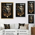 thumbnail image 4 of DESIGN ART Designart "Gold Crystal Female Portrait Ii" Modern Woman Canvas Wall Art 16 in. wide x 32 in. high, 4 of 5