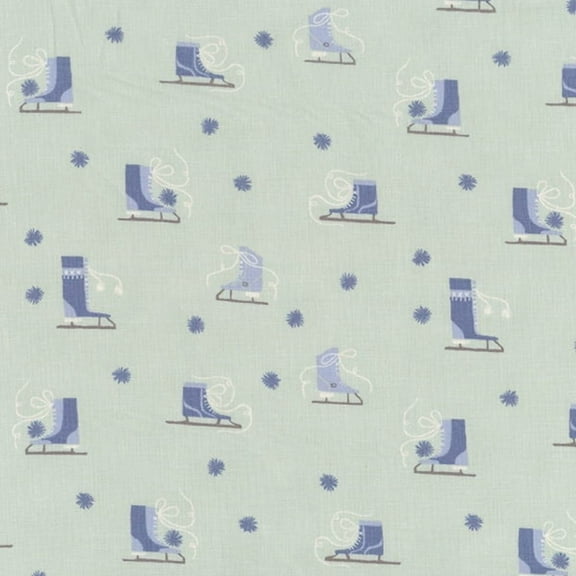 Dear Stella Glacier Ice Skates 100% Cotton Fabric sold by the yard