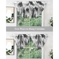 thumbnail image 5 of Waterfall Valances for Windows, Black Gray White Kitchen Sheer Valance Curtains, Vintage Rustic Abstract Ombre Aesthetic Rod Pocket Elegant Swag Valances for Living Room Bedroom, 47.2"x38.5", 1 Panel, 5 of 8