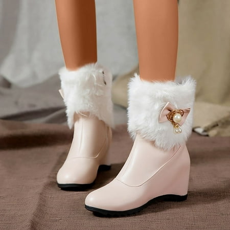 

Ladies Fashion Fashion Leather Pointed Side Zipper Inside High Warm Short Cotton Boots