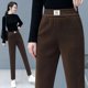 thumbnail image 3 of Pantalones de harén de otoño estándar, cintura alta, gruesos, sueltos, atados al tobillo, cálidos, adelgazantes, versátiles, reductores de edad, ropa casual de talla grande para mujer, 3 of 4