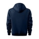 thumbnail image 4 of Sudadera con capucha para hombre, con estampado de bolsillo, media cremallera, cordón ajustable, informal, deportiva, de manga larga, blusa de poliéster, 4 of 5