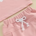 thumbnail image 3 of WIBACKER Toddler Baby Boy Summer Outfit Infant Girl Clothes Auntie's Little Bestie Short Sleeve T-Shirt Casual Rolled Shorts Set, 3 of 8