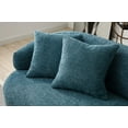 thumbnail image 4 of Light Blue Mid Century Modern Curved Sofa, 3 Seat Boucle Fabric Cloud Couch for Living Room, Bedroom, Home Office, 4 of 9
