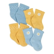 Gerber Baby Girl Wiggle Proof Socks, 4-Pack (Newborn - 0/6M)