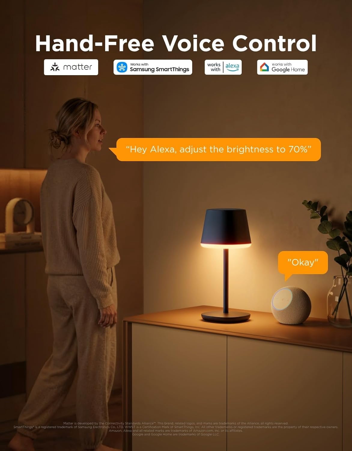 Govee Smart Cordless Table Lamp Classic, RGBIC Rechargeable Table Lamp for Bedroom, Living Room, Portable Desk Lamp Works with Matter, Alexa, LED Bedside Lamp with 72 Scenes Modes, Timer, 500lm