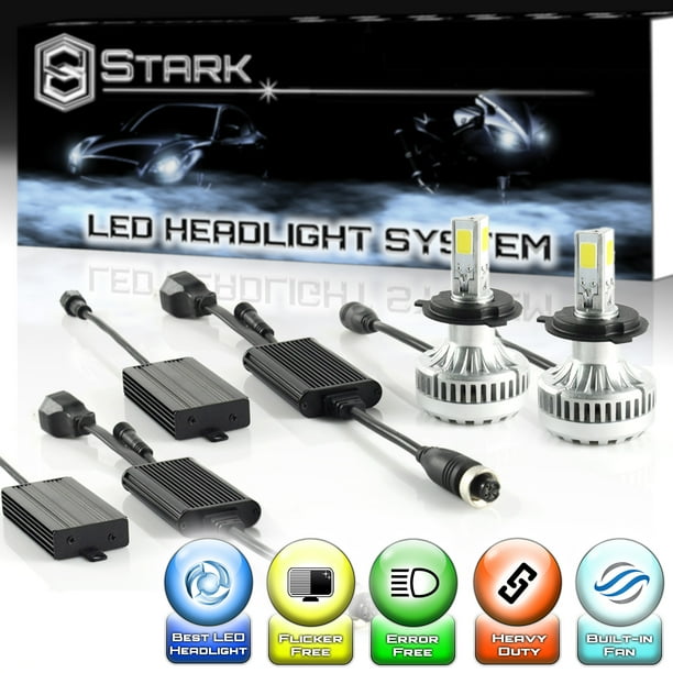 stark 90w 9000lm led headlight canbus led conversion kit plug n play cool white 6000k replacement for halogen bulbs walmart com walmart com