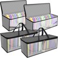 thumbnail image 1 of 4Pcs Hat Organizer for Baseball Caps Non Woven Hat Storage Box 19.7×7.9×8.3 Inch Hat Storage Bag with Handle Clear Window Holds 40 Hats Organizer Case Hat Storage Organizer for Home, 1 of 10
