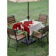 thumbnail image 3 of Outdoor Tablecloth with Umbrella Hole and Zipper, Red Christmas Tree Square Table Cloth 54x54 Inch Waterproof Tablecloth, Xmas Reindeer Modern Abstract Art Picnic Table Cover for Patio Camping, 3 of 7
