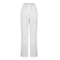 thumbnail image 6 of qolati Womens Silk Satin Pajama Pants Casual Loose Lounge Pants Lightweight Drawstring Elastic Waist Wide Leg Pjs Bottoms with Pockets, 6 of 8