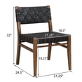 thumbnail image 3 of GDF Studio Cassian Dining Chair, Rubberwood, PU Rope, 3 of 9