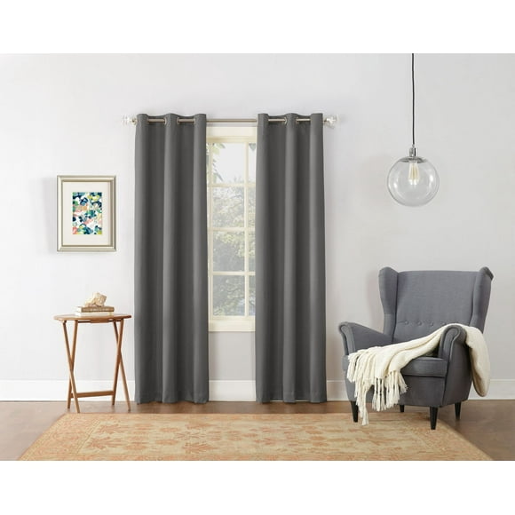 MAINSTAYS Textured Thermal-Lined Grommet Window Curtains Panel