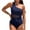Navy, variant on Youyipin Womens Swimsuits One Piece Swimsuit One Shoulder Bathing Suit For Women Slimming Sexy Mesh Sheer Swimwear