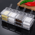 thumbnail image 3 of 4 Piezas Especieros Salsera Organizador Azucarero Cocina TRANSPARENTE, 3 of 5