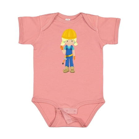 

Inktastic Construction Girl Blonde Hair Cute Girl Hammer Gift Baby Girl Bodysuit