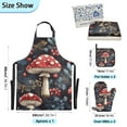 thumbnail image 3 of Retro Red Mushroom Oven Mitts and Pot Holders with Chef Apron Set 5 Pcs Kitchen Cooking Set, 3 of 6