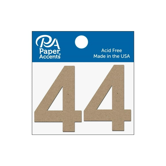 Chipboard Number 2" 4 2pc Natural